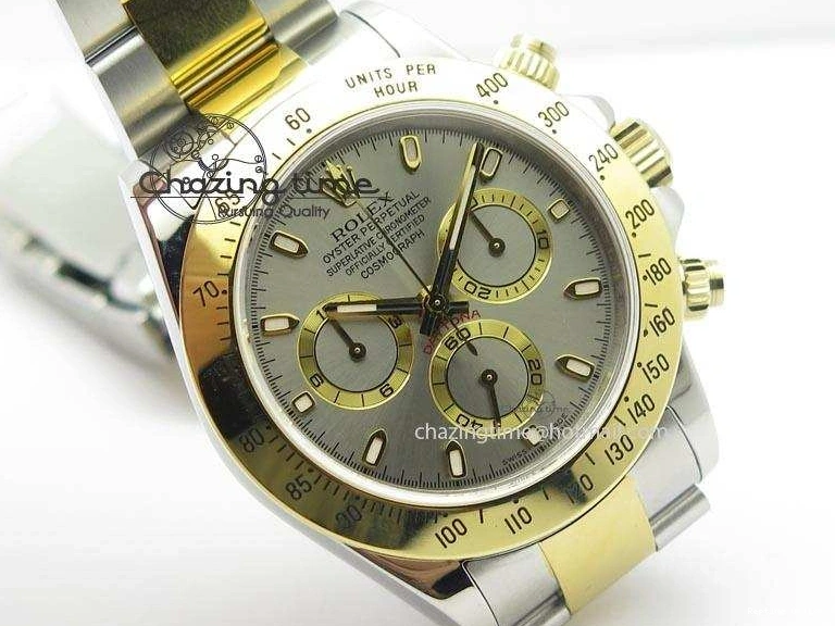 0405 Colorful Daytona SS YG 116523 JF Best Edition Gray Dial On SS YG Bracelet A 3897